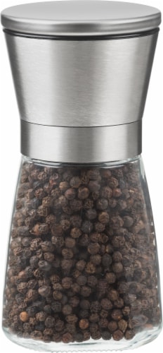 Trudeau Upside Down Pepper Mill - Clear/Silver Perspective: front