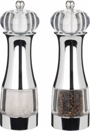 Acrylic Combo Pepper Mill and Salt Shaker with Adjustable