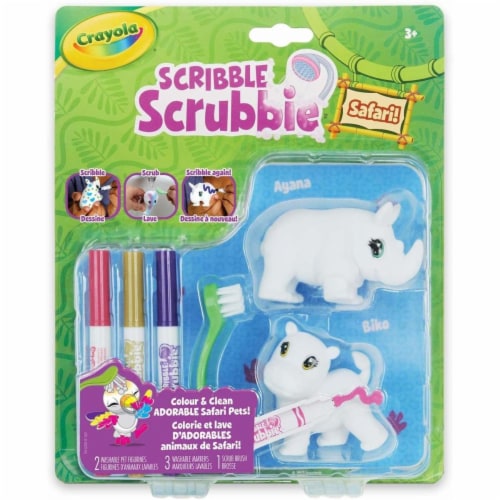 Crayola Scribble Scrubbie Safari Animals Washable Figurine Coloring Kit, 1  ct - Kroger