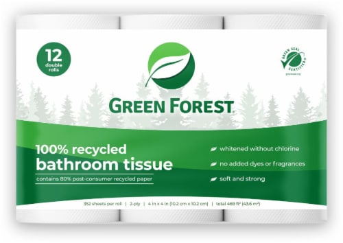 Green Forest Double Roll Toilet Paper Perspective: front