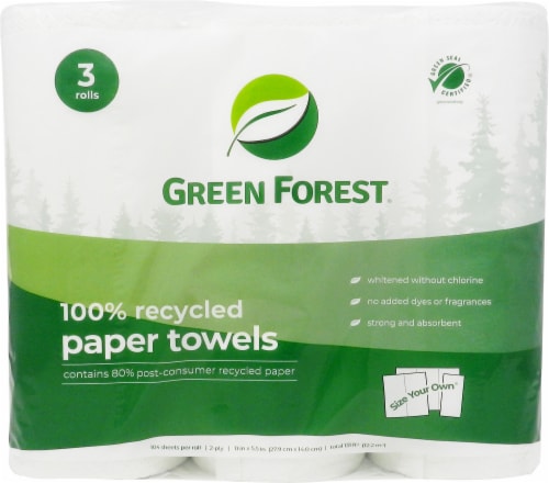 Green Forest 100% Recycled Size-Your-Own Paper Towels Perspective: front