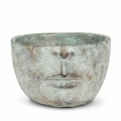 Abbott Collections AB-27-VISAGE-SM 9 in. Half Face Planter, Grey Perspective: front