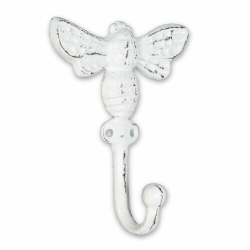 Abbott Collection AB-27-FOUNDRY-0350 5.5 in. Bee Single Wall Hook, Antique White Perspective: front