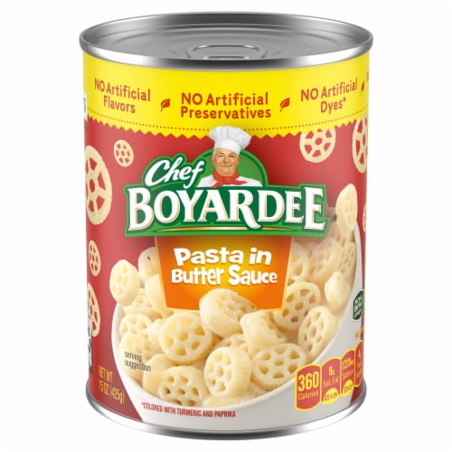 Chef Boyardee Pasta in Butter Sauce Perspective: front