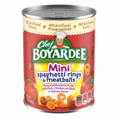 Chef Boyardee Mini Spaghetti Rings & Meatballs Perspective: front