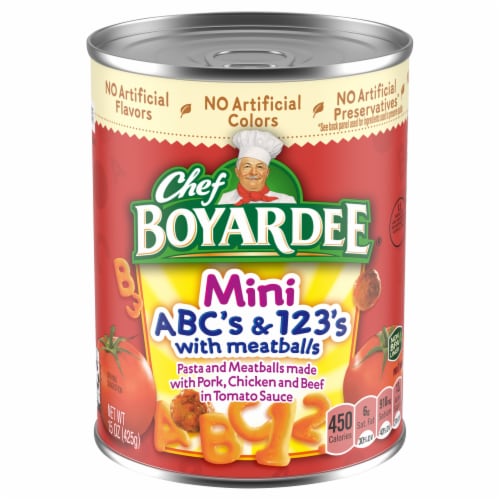 Chef Boyardee Mini Abc's And 123's With Meatballs Perspective: front