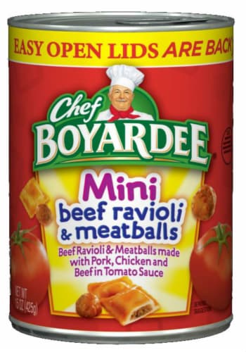 Chef Boyardee Mini Beef Ravioli And Meatballs Perspective: front