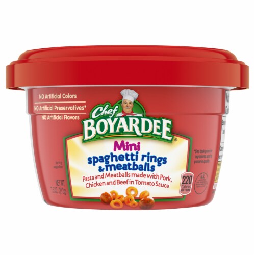 Chef Boyardee® Mini Spaghetti Rings & Meatballs Microwavable Cup Perspective: front