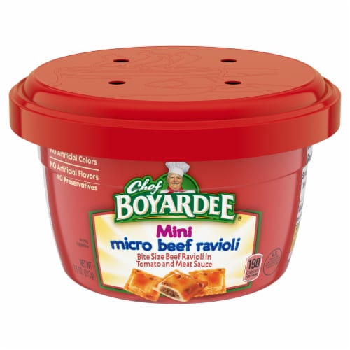 Chef Boyardee® Mini Beef Ravioli Microwavable Cup Perspective: front