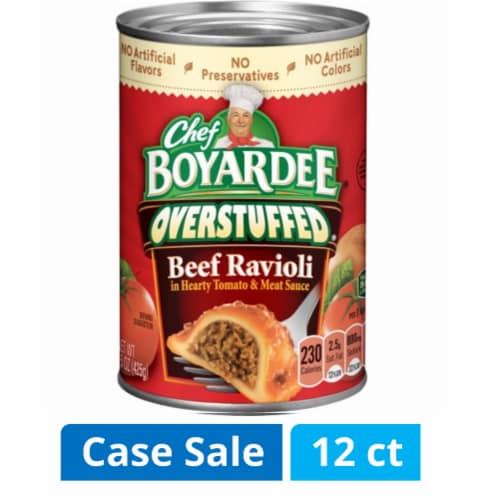 Chef Boyardee® Overstuffed Beef Ravioli Case Sale Perspective: front