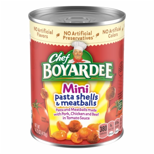 Chef Boyardee® Mini Pasta Shells & Meatballs in Tomato Sauce Perspective: front