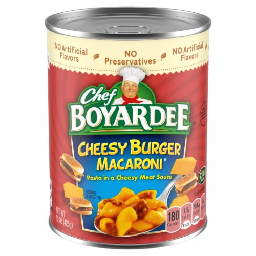 Chef Boyardee Cheesy Burger Macaroni Perspective: front