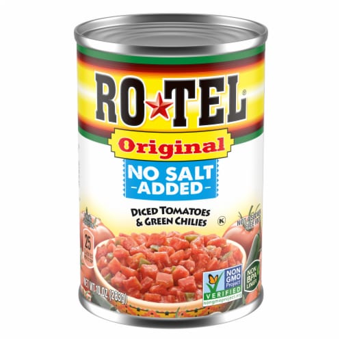 Rotel Original No Salt Added Diced Tomatoes And Green Chilies Perspective: front