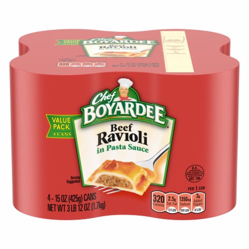 Chef Boyardee Beef Ravioli Perspective: front