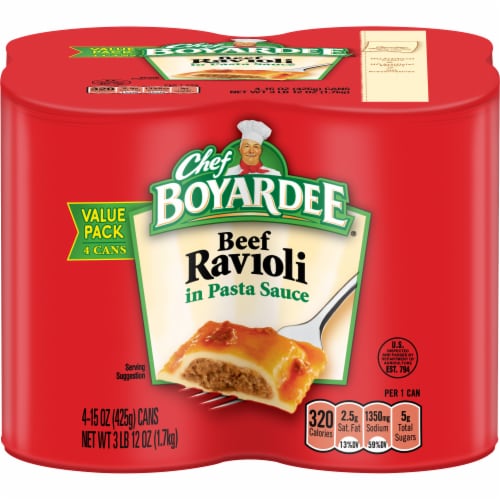 Chef Boyardee Beef Ravioli Perspective: front