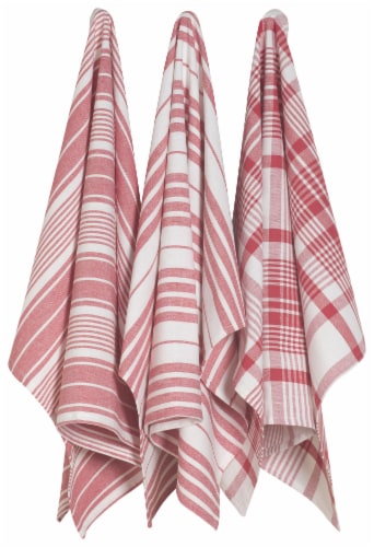 Now Designs Extra Large Red Wovern Cotton Kitchen Dish Towels Perspective: front