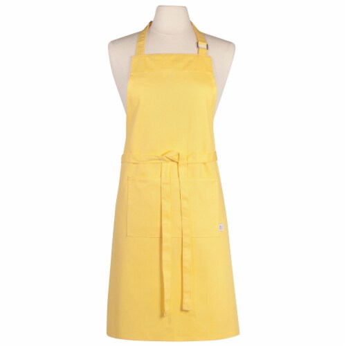 Now Designs Lemon Yellow Cotton Kitchen Chef's Apron Perspective: front