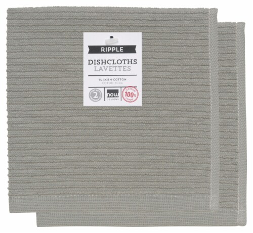 Now Designs Ripple Kitchen Dishcloth, London Gray - 13 x 13 in Set of 4 Perspective: front