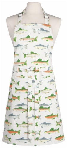 Now Designs Unisex Adjustable Cotton Gone Fishin Kitchen Apron Perspective: front