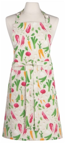 Now Designs Vegetable Print Unisex Adjustable 100% Cotton Kitchen Apron Perspective: front