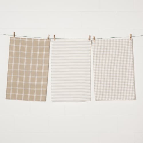 Now Designs Tic Tac Toe Sandstone 100% Cotton Kitchen Dish Towels Perspective: front