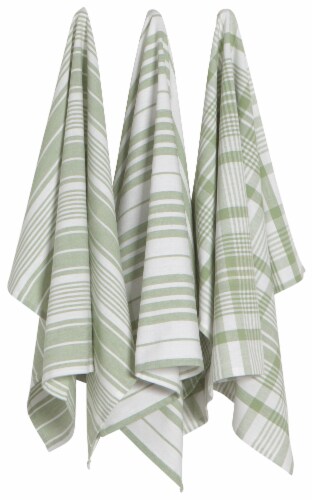 Now Designs Extra Large Wovern Cotton Kitchen Dish Towels Sage Green Set of  3, Set of 3 - Baker's