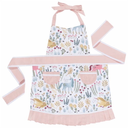 Jubilee Kids Sally Apron for Girls Aged 2-7 yrs 100% Cotton Unicorn Perspective: front