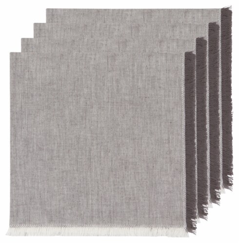 Danica Heirloom Chambray Cotton Napkins - Shadow Gray Perspective: front