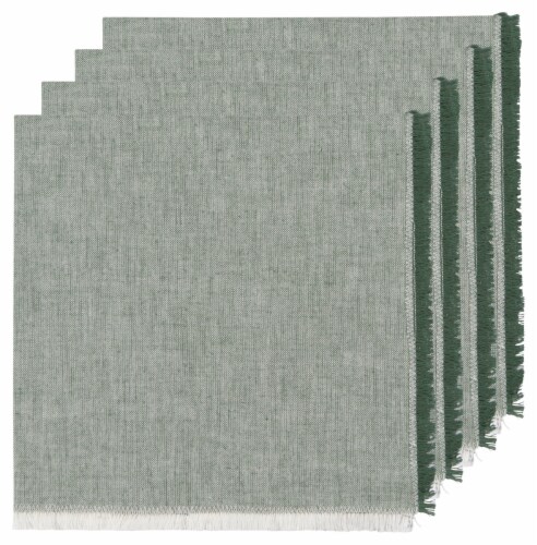 Heirloom Jade Chambray Cotton Napkins Perspective: front