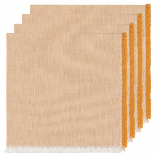 Now Designs Heirloom Ochre Yellow Chambray Cotton Napkins - 4 Pack Perspective: front