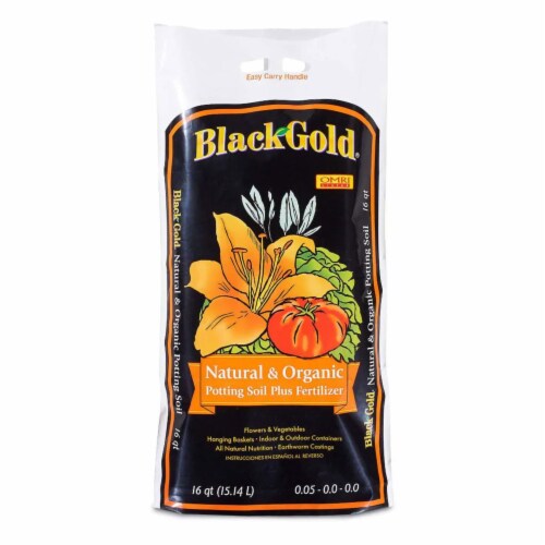 Black Gold® Natural and Organic Potting Soil Plus Fertilizer Perspective: front