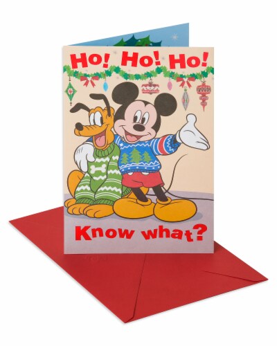 American Greetings Mickey Mouse with Foil Christmas Card Perspective: front