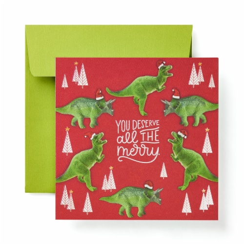American Greetings Money and Gift Card Holder Christmas Greeting Card (Dinosaur) Perspective: front