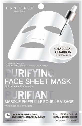 Danielle Purifying Face Sheet Mask  - Charcoal Charbon Perspective: front