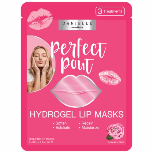 Danielle Rose Water + Collagen Hydrogel Lip Masks Perspective: front