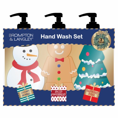 3pc Hand Wash Set: Snowman-Gingerbread Man- Christmas Tree Perspective: front