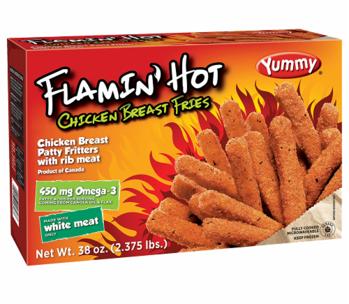 Yummy Flamin' Hot Chicken Breast Fries Perspective: front