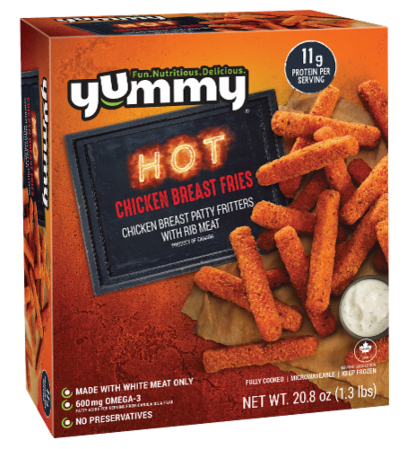 Yummy® Hot Chicken Breast Fries Perspective: front