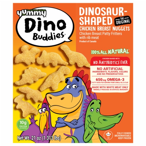 Yummy® Dino Buddies® Dinosaur-Shaped Chicken Breast Nuggets Perspective: front
