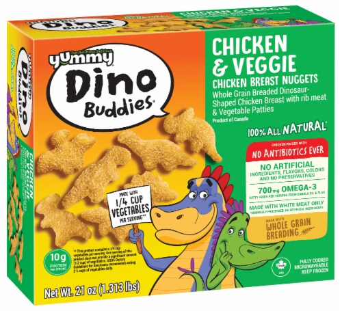 Yummy® Dino Buddies® Chicken and Veggie Nuggets Perspective: front