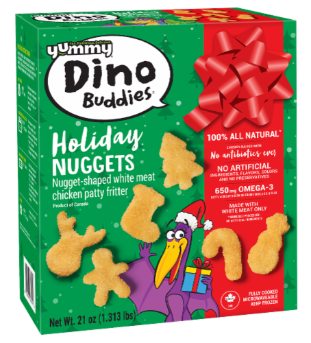 Yummy® Dino Buddies® Holiday Chicken Nuggets Perspective: front