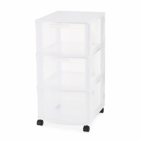 Gracious Living Classic 3 Drawer Organizer Plastic Storage Cart w Wheels White 1 Piece Foods Co