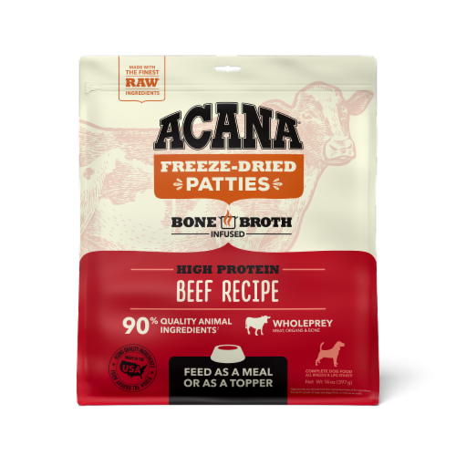 ACANA Freeze-Dried Patties for Dogs (8 oz / Ranch-Raised Beef) Perspective: front