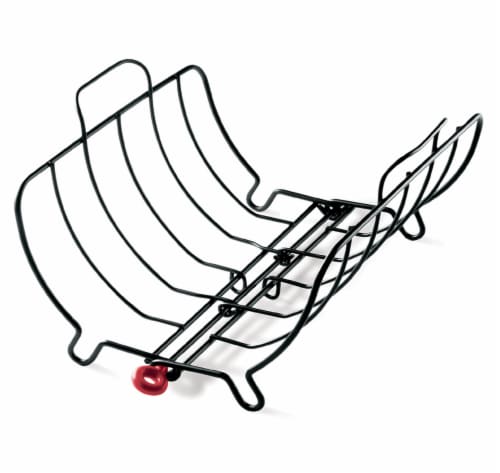 Cuisipro Roast & Serve Non-Stick Turkey and Poultry Roasting Rack, Black Perspective: front