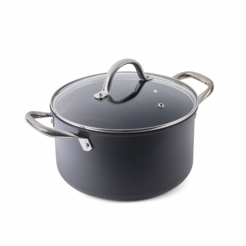 Everything Kitchen 6 Qt Anodized Aluminum Non-Stick Stock Pot Dutch Oven  Pan Lid