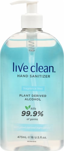 Live Clean™ Fragrance Free Hand Sanitizer Perspective: front