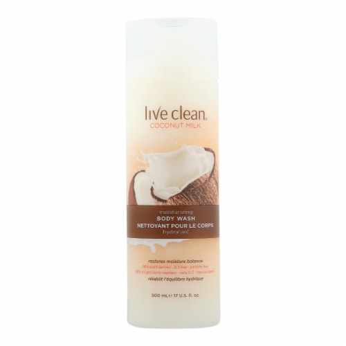 Live Clean Coconut Milk Body Wash Perspective: front