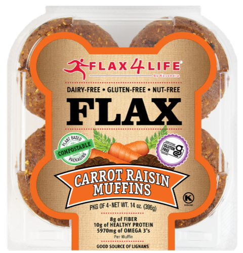 Flax 4 Life Carrot & Raisin Muffins Perspective: front