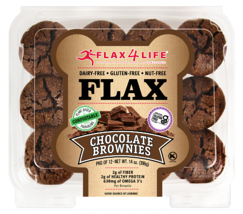 Flax 4 Life Chocolate Brownie Gluten-Free Flax Mini Muffins Perspective: front