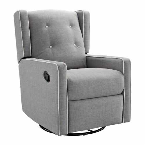 Baby Relax Mikayla Swivel Glider Rocker Recliner Chair, Gray Linen, 37. ...